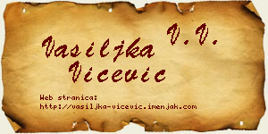 Vasiljka Vićević vizit kartica